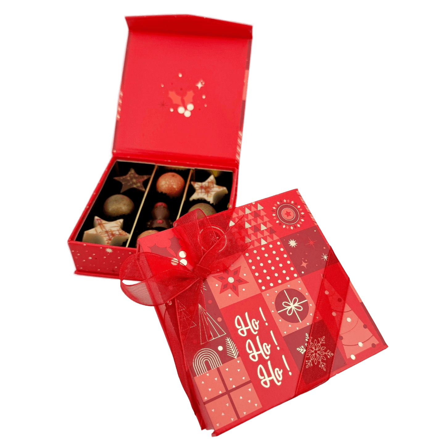 Christmas 9 pralines box ho-ho-ho 135g 5407008479411 The Belgian Chocolate Makers