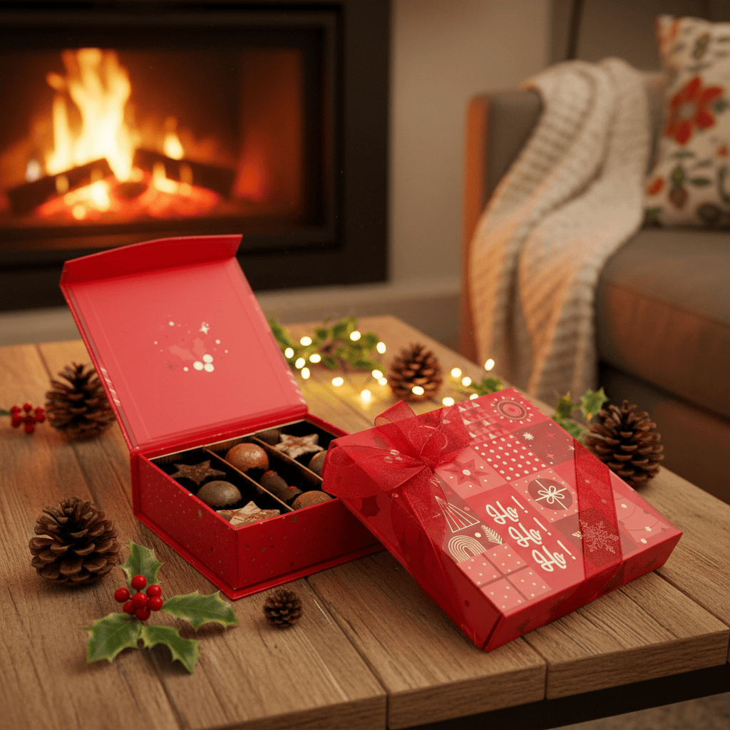 Christmas 9 pralines box ho-ho-ho 135g 5407008479411 The Belgian Chocolate Makers