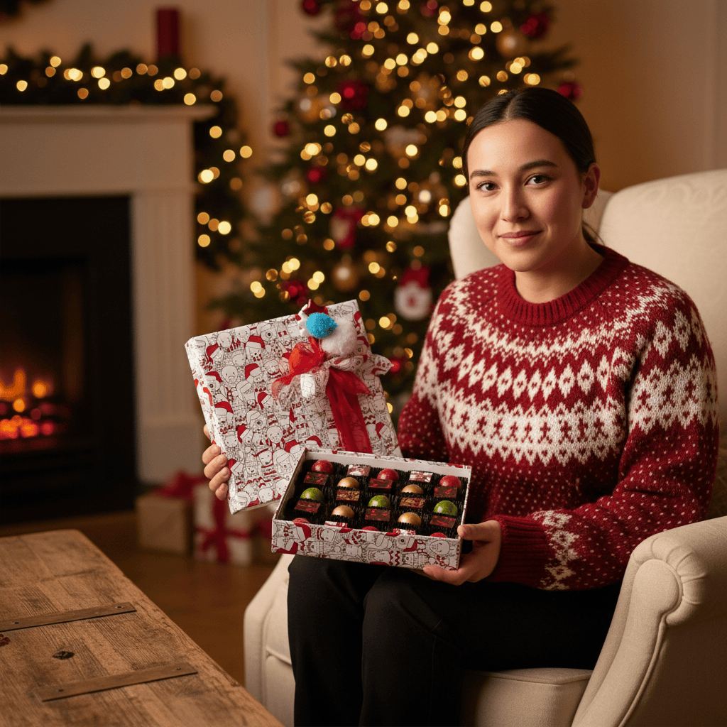 Christmas box 25 pralines 375g 5407008477943 The Belgian Chocolate Makers