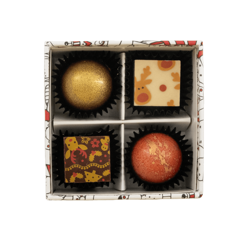Christmas box 4 pralines 50g 5407008479497 The Belgian Chocolate Makers