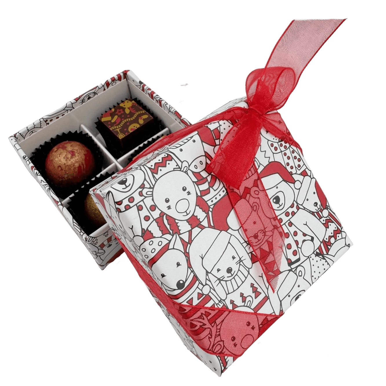 Christmas box 4 pralines 50g 5407008479497 The Belgian Chocolate Makers