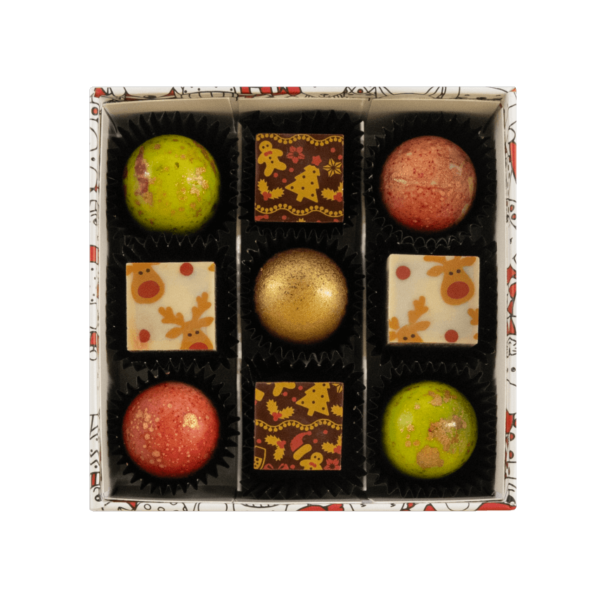 Christmas box 9 pralines 135g 5407008477929 The Belgian Chocolate Makers