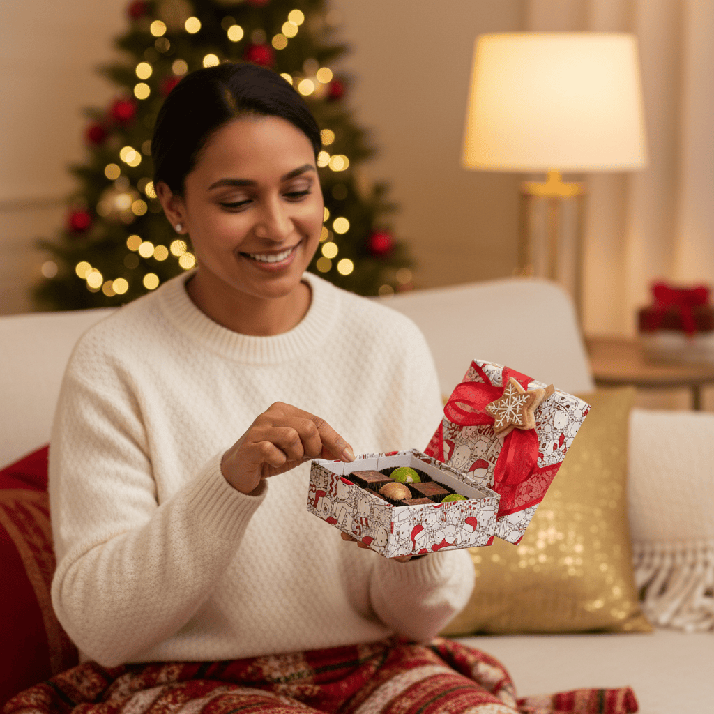 Christmas box 9 pralines 135g 5407008477929 The Belgian Chocolate Makers