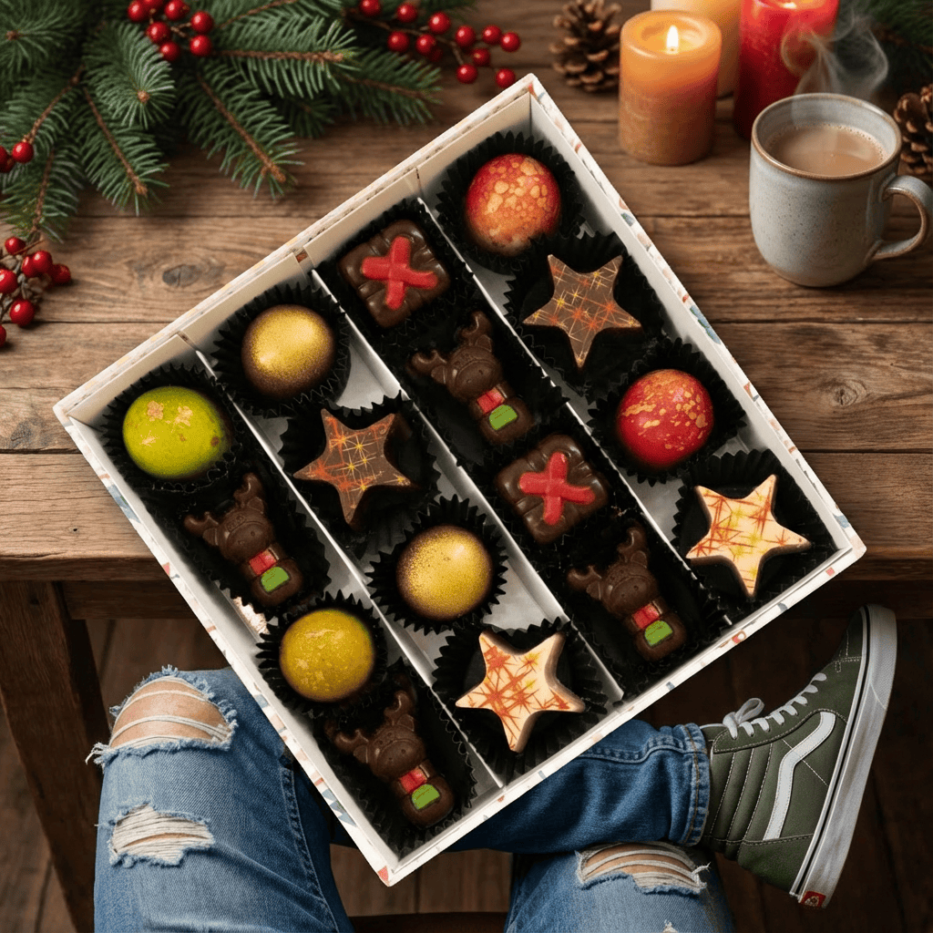 Christmas winter wonderland 16 pralines 240g 5407008479404 The Belgian Chocolate Makers