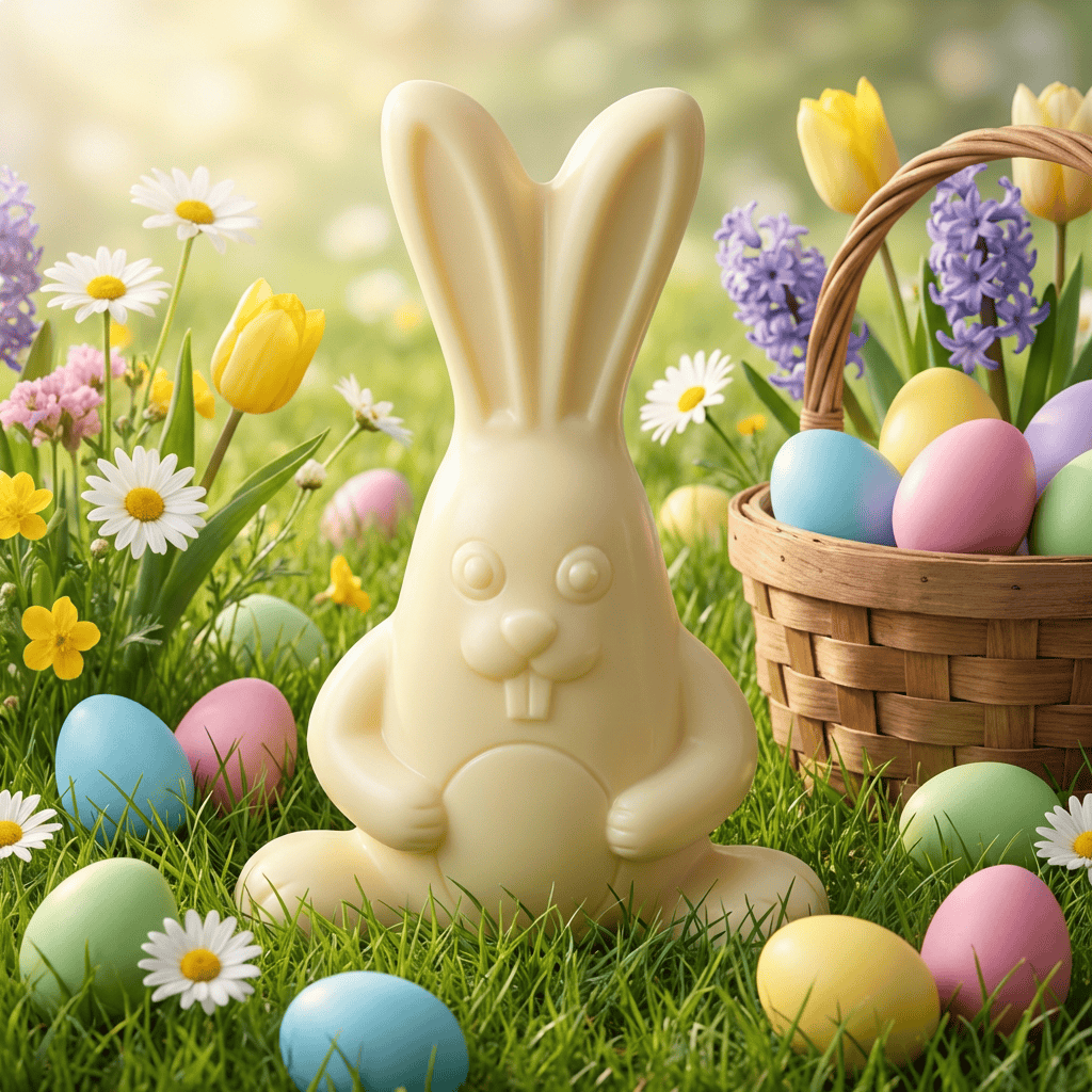 Cool white chocolate bunny 170g 5407008475062 The Belgian Chocolate Makers