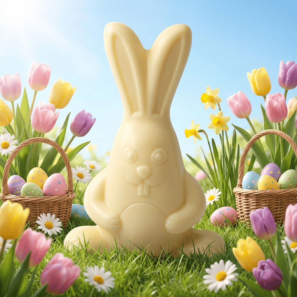 Cool white chocolate bunny 170g 5407008475062 The Belgian Chocolate Makers