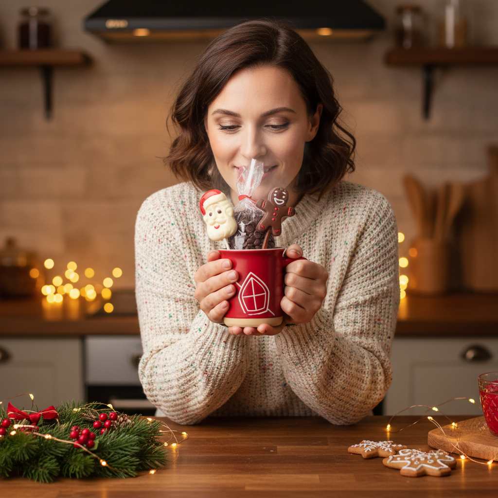 Milk chocolate drops in Saint Nicholas mug 200g