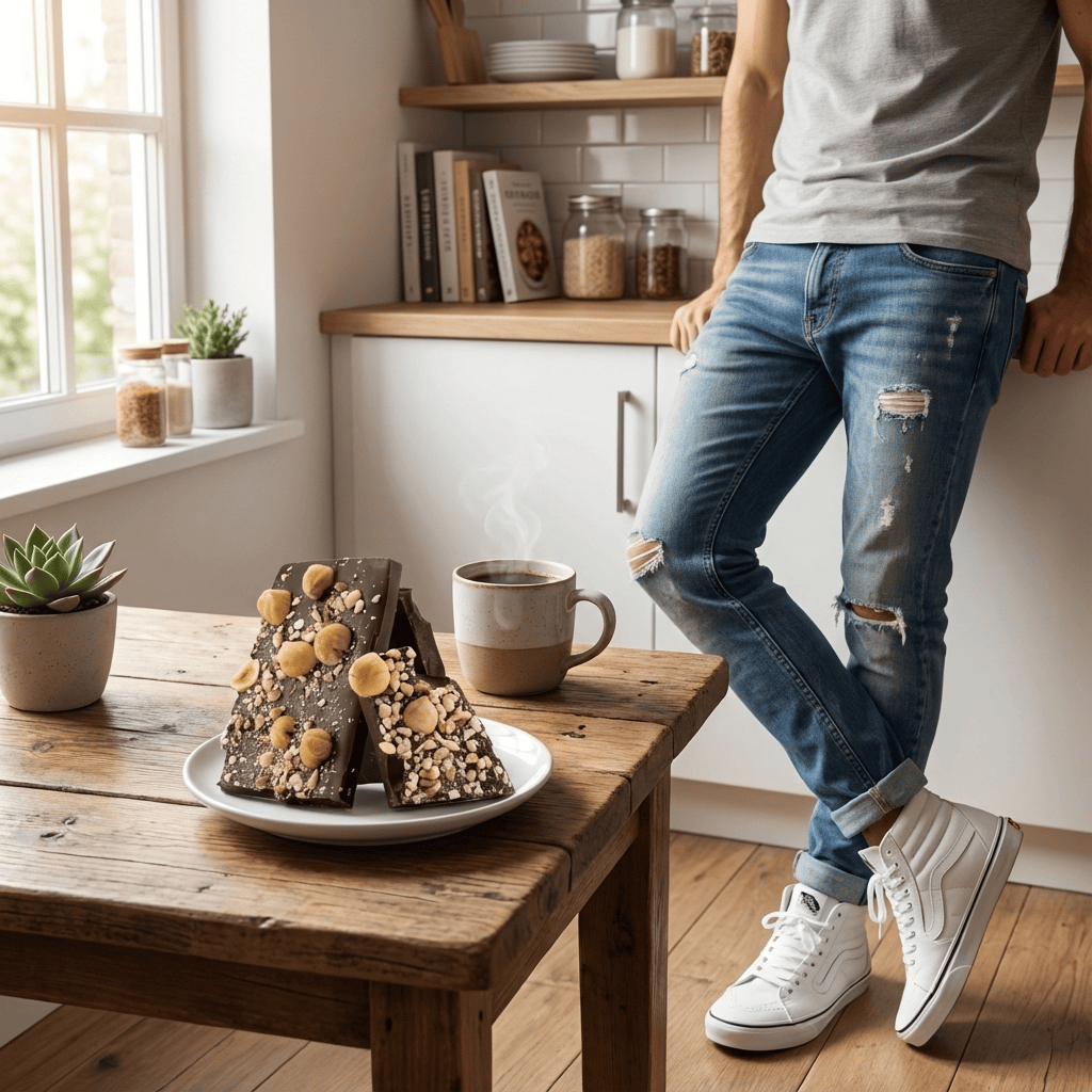 Dark chocolate broken bars with hazelnut 5407008479114 The Belgian Chocolate Makers