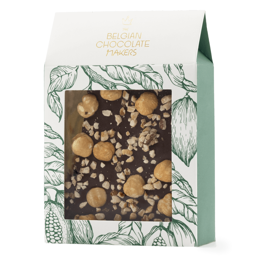 Dark chocolate broken bars with hazelnut 5407008479114 The Belgian Chocolate Makers