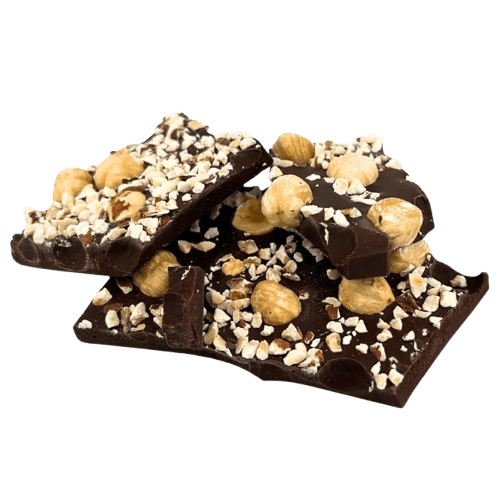 Dark chocolate broken bars with hazelnut 5407008479114 The Belgian Chocolate Makers