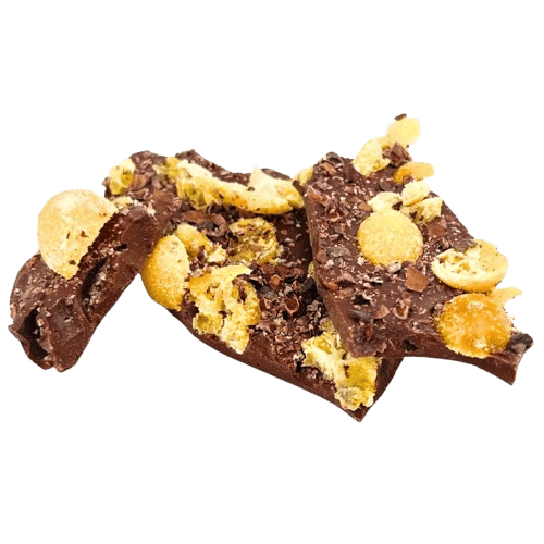 Dark chocolate broken bars with kumquat and cacao nibs 5407008479213 The Belgian Chocolate Makers