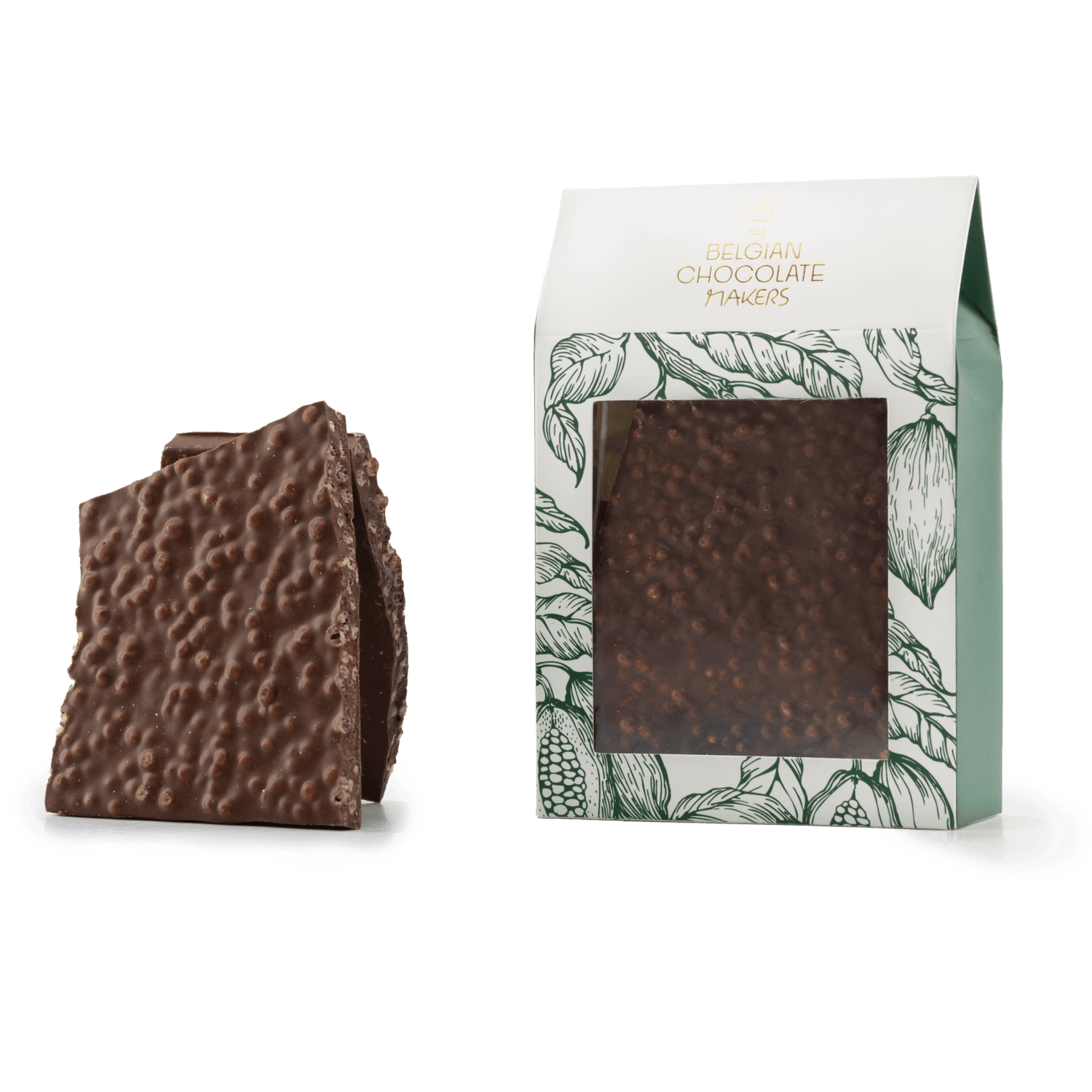 Dark chocolate broken bars with puffed rice 5407008479220 The Belgian Chocolate Makers