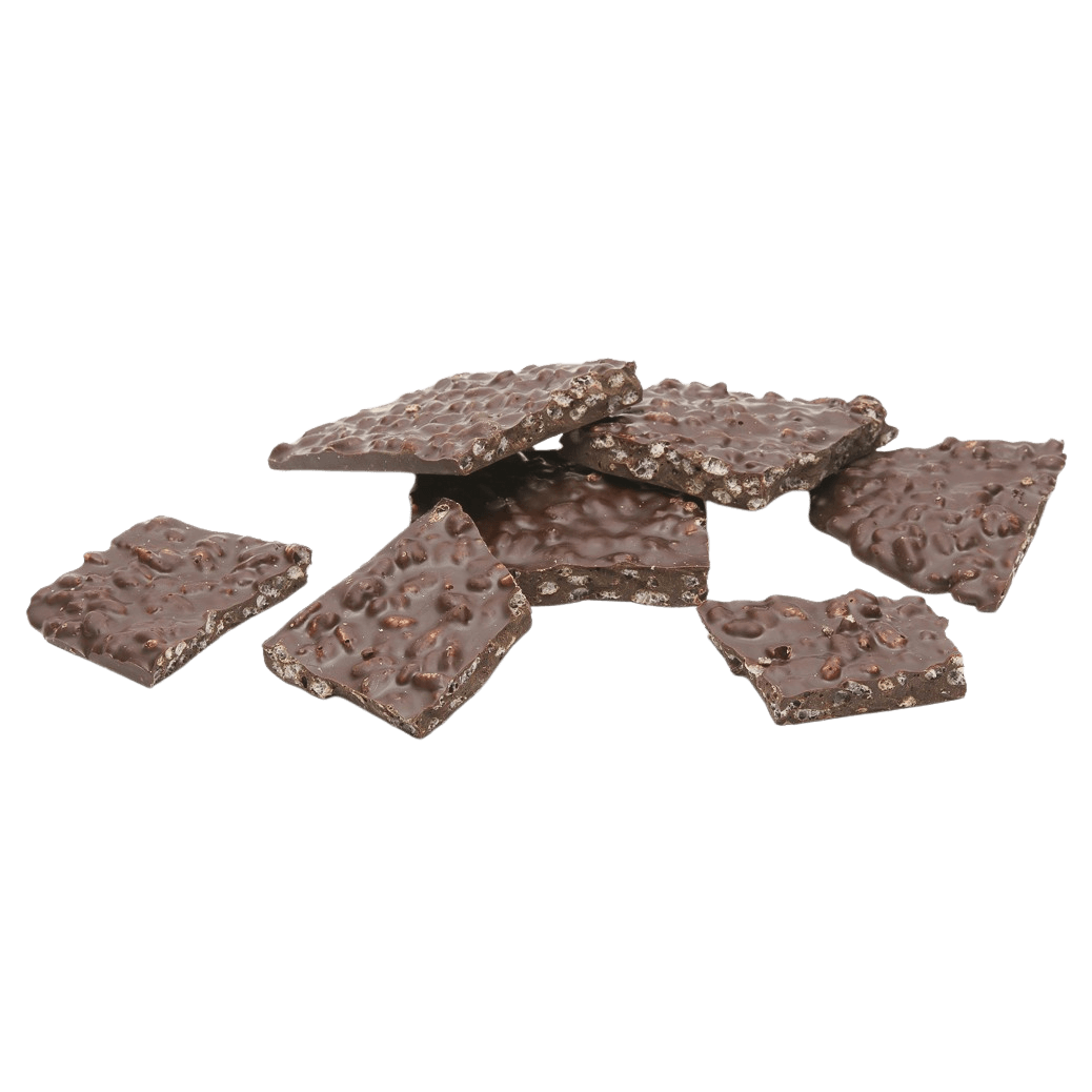 Dark chocolate broken bars with puffed rice 5407008479220 The Belgian Chocolate Makers