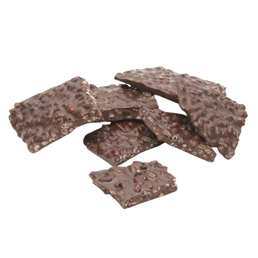 Dark chocolate broken bars with puffed rice 5407008479220 The Belgian Chocolate Makers