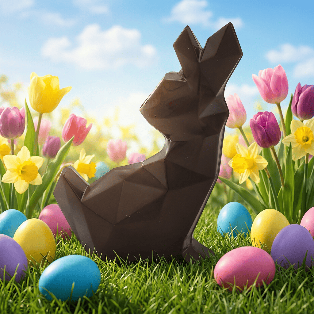 Dark chocolate diamond bunny 45g 5407008471965 The Belgian Chocolate Makers