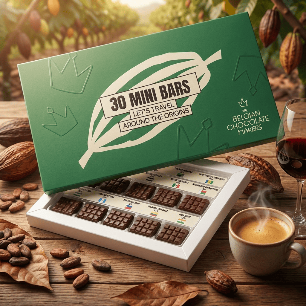 Dark chocolate discovery box with 30 mini bars 5407008478186 The Belgian Chocolate Makers