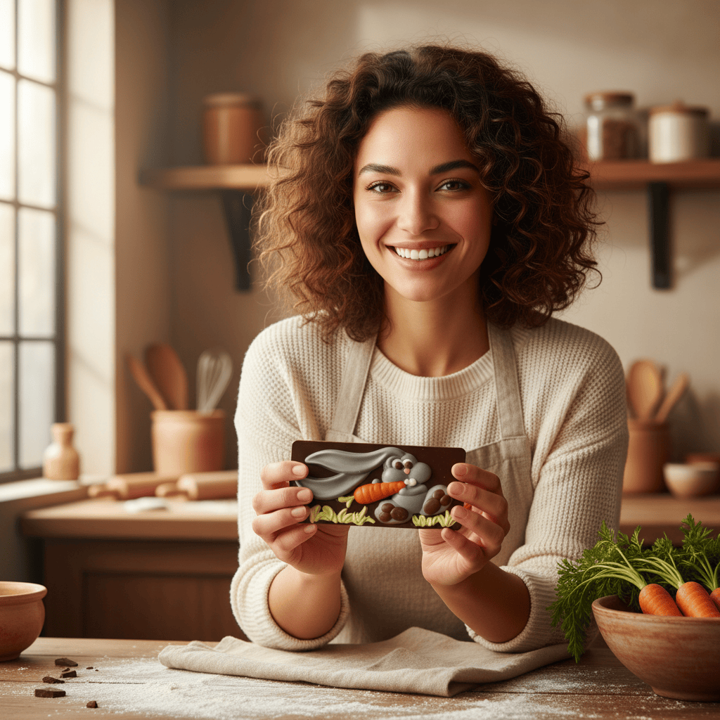 Dark chocolate Easter bunny bar 100g 5407008478056 The Belgian Chocolate Makers