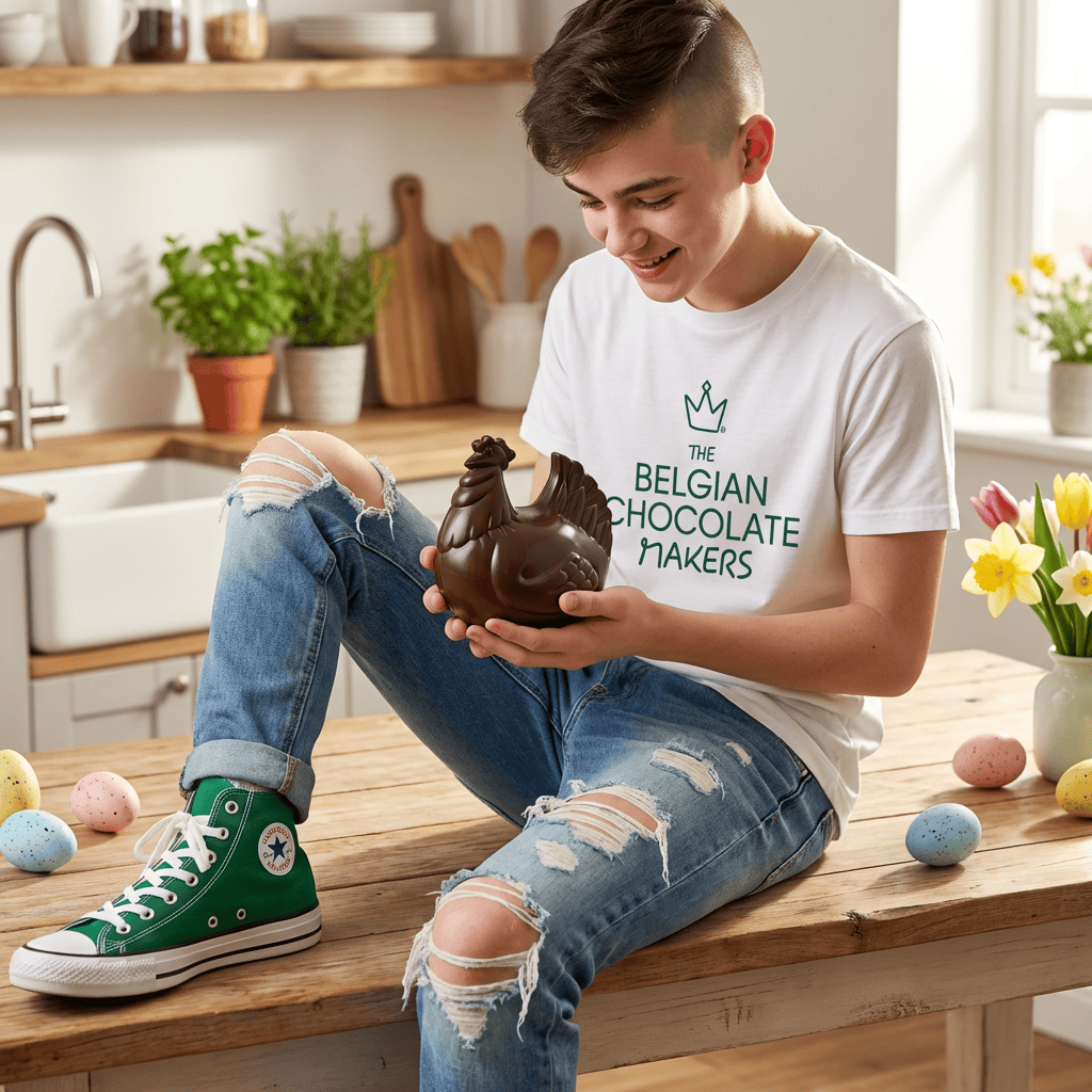Dark chocolate Easter hen 120g 5407008472122 The Belgian Chocolate Makers