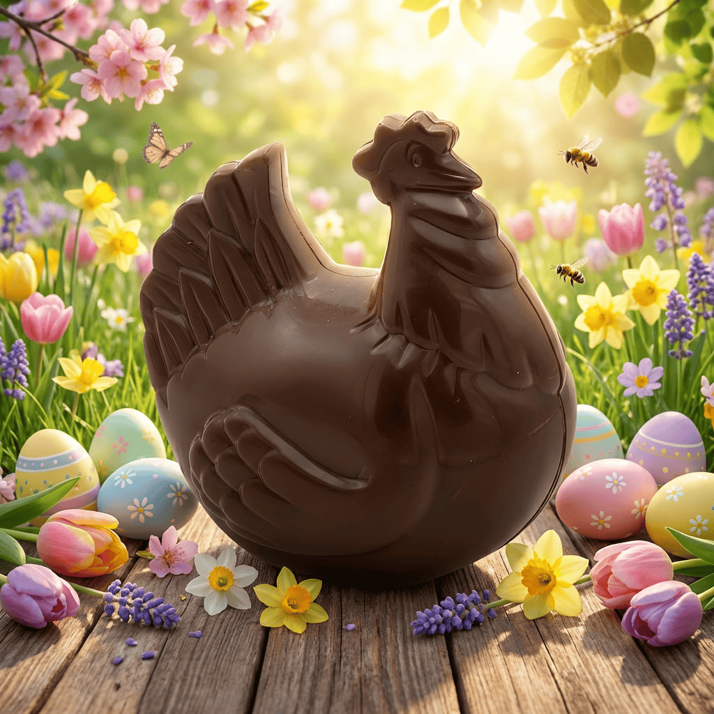 Dark chocolate Easter hen 120g 5407008472122 The Belgian Chocolate Makers