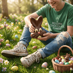 Dark chocolate happy bunny 250g 5407008475239 The Belgian Chocolate Makers