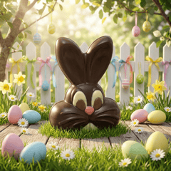 Dark chocolate happy bunny 250g 5407008475239 The Belgian Chocolate Makers