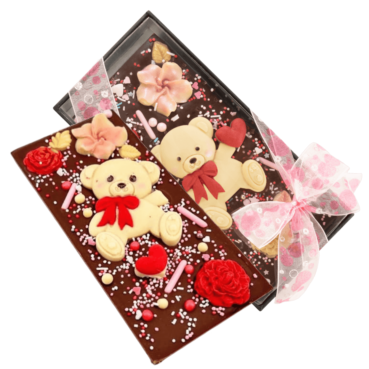 Dark chocolate love bear bar 120g 5407008478698 The Belgian Chocolate Makers