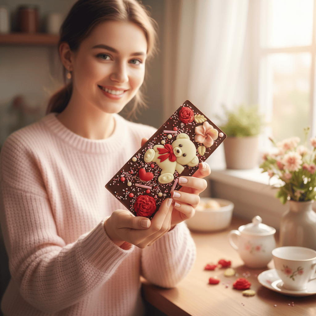 Dark chocolate love bear bar 120g 5407008478698 The Belgian Chocolate Makers