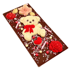 Dark chocolate love bear bar 120g 5407008478698 The Belgian Chocolate Makers