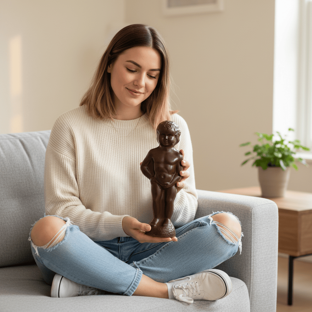 Dark chocolate Manneken Pis 450g 5407008470517 The Belgian Chocolate Makers