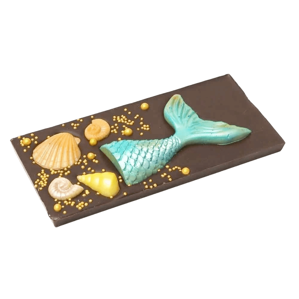 Dark chocolate mermaid bar 140g 5407008475772 The Belgian Chocolate Makers
