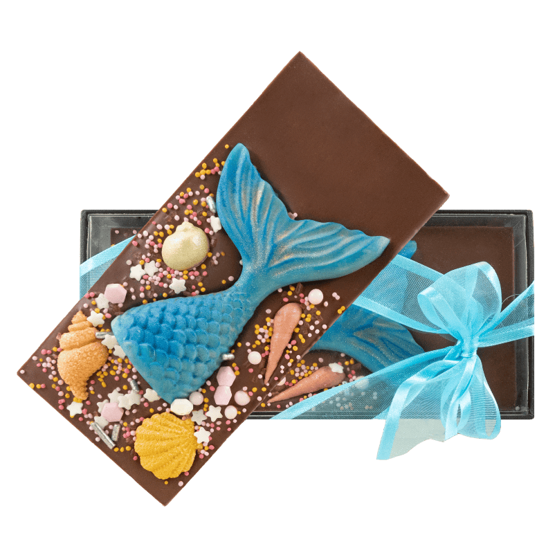 Dark chocolate mermaid bar 140g 5407008475772 The Belgian Chocolate Makers