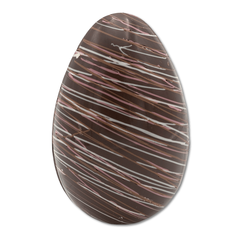 Dark chocolate stripped Easter egg 200g 5407008471651 The Belgian Chocolate Makers