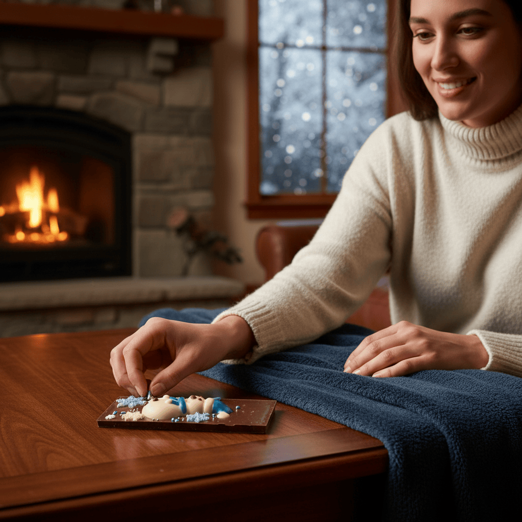 Dark chocolate winter bar 120g 5407008477103 The Belgian Chocolate Makers