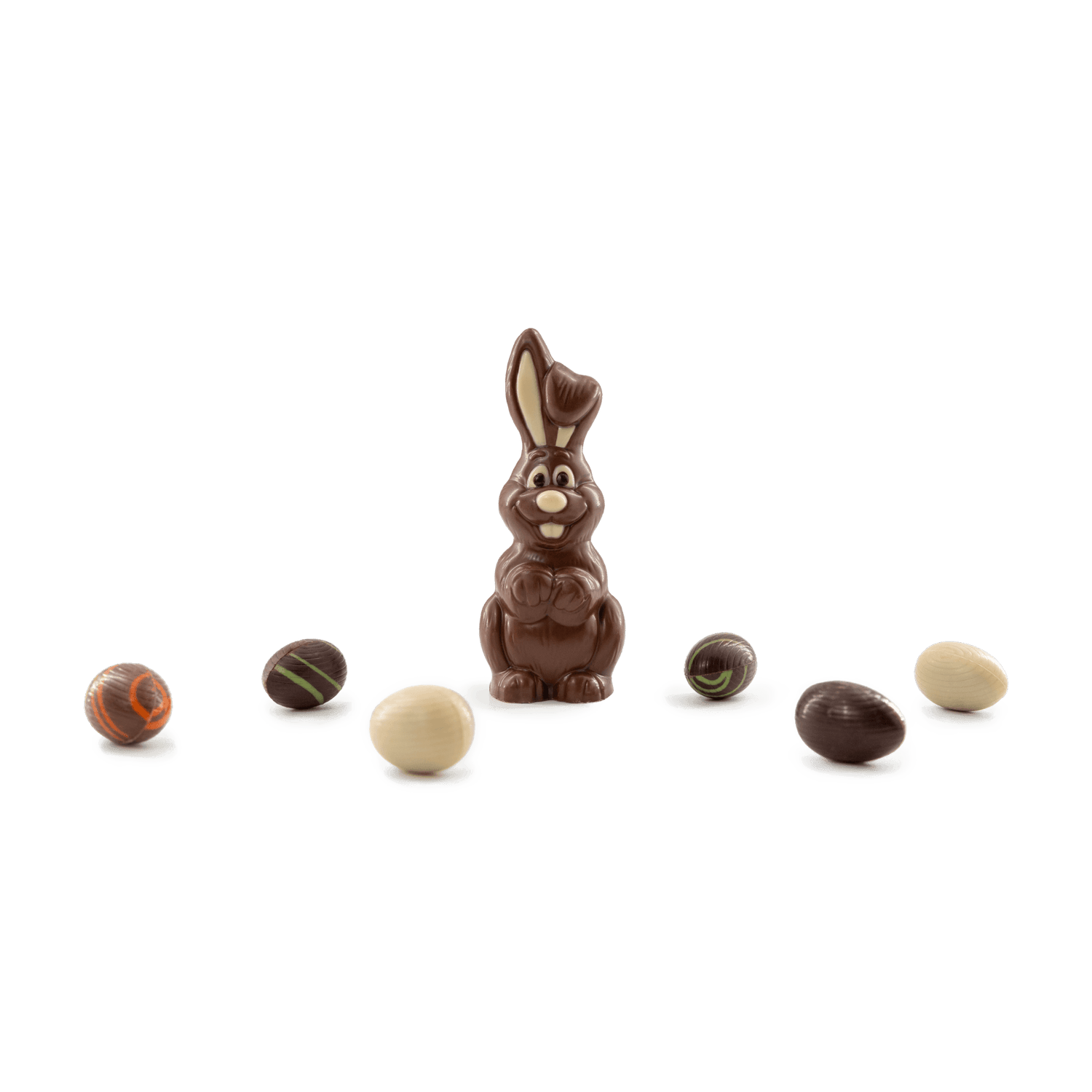 Easter chocolate eggs (20) with chocolate bunny 5407008478117 The Belgian Chocolate Makers