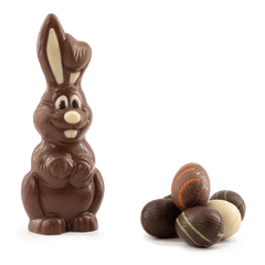 Easter chocolate eggs (20) with chocolate bunny 5407008478117 The Belgian Chocolate Makers