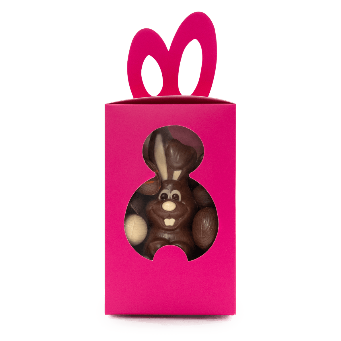 Easter chocolate eggs (20) with chocolate bunny 5407008478117 The Belgian Chocolate Makers
