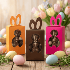 Easter chocolate eggs (20) with chocolate bunny 5407008478117 The Belgian Chocolate Makers