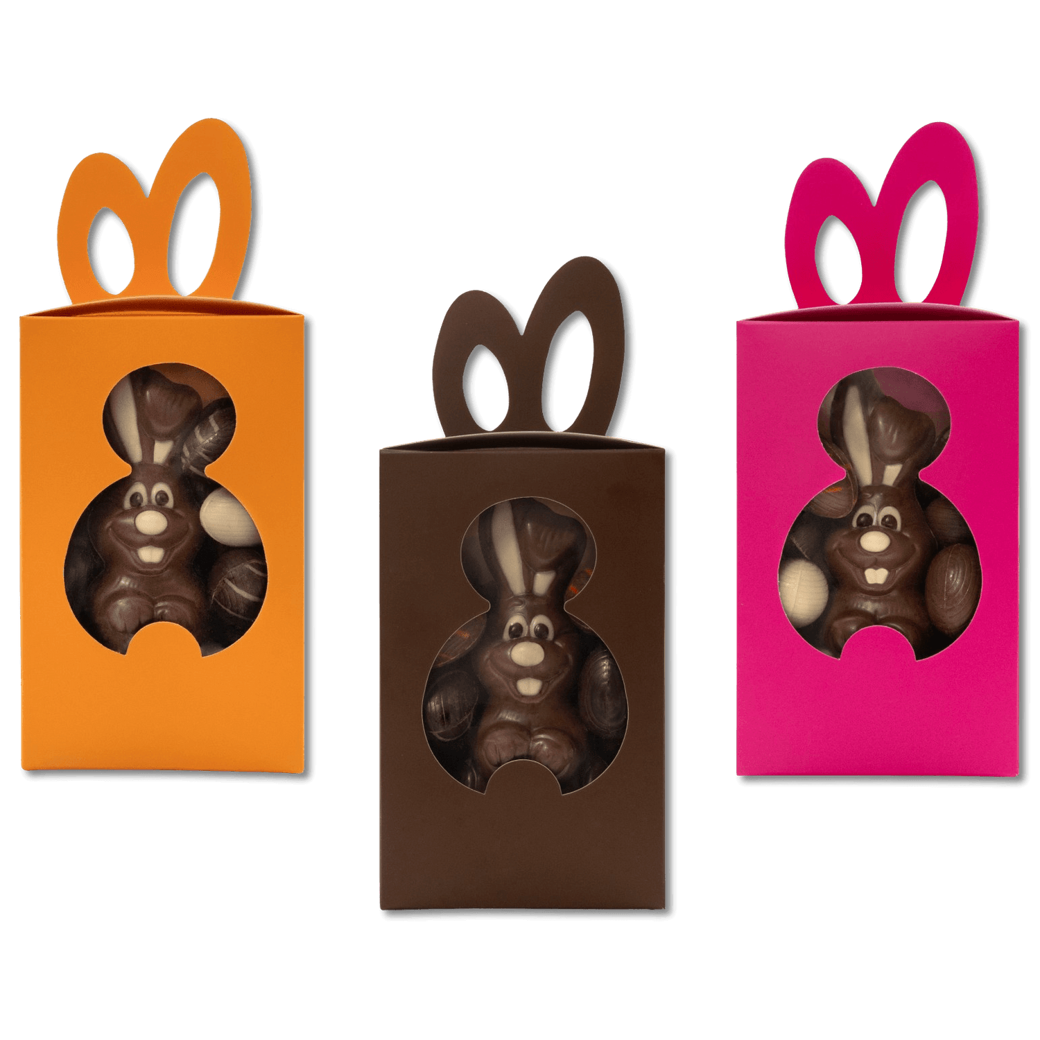 Easter chocolate eggs (20) with chocolate bunny 5407008478117 The Belgian Chocolate Makers