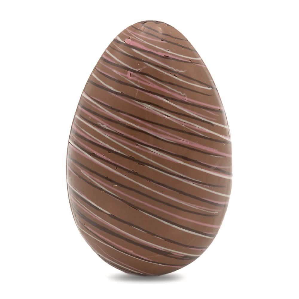 Easter egg with chocolate stripes with 5 eggs inside (milk) 220 Grs 5407008471668 The Belgian Chocolate Makers