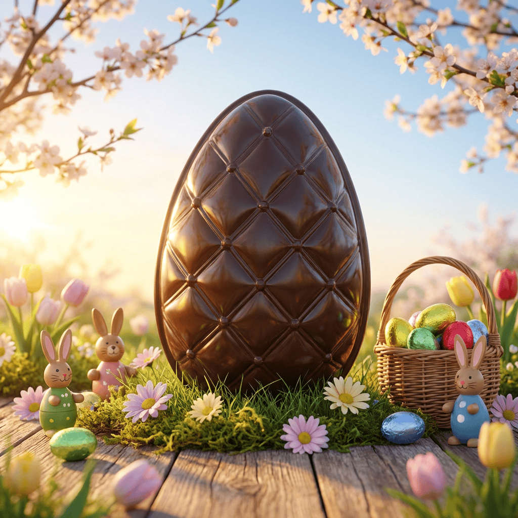 Elegant dark chocolate Easter egg with mini eggs inside 320g 5407008471699 The Belgian Chocolate Makers