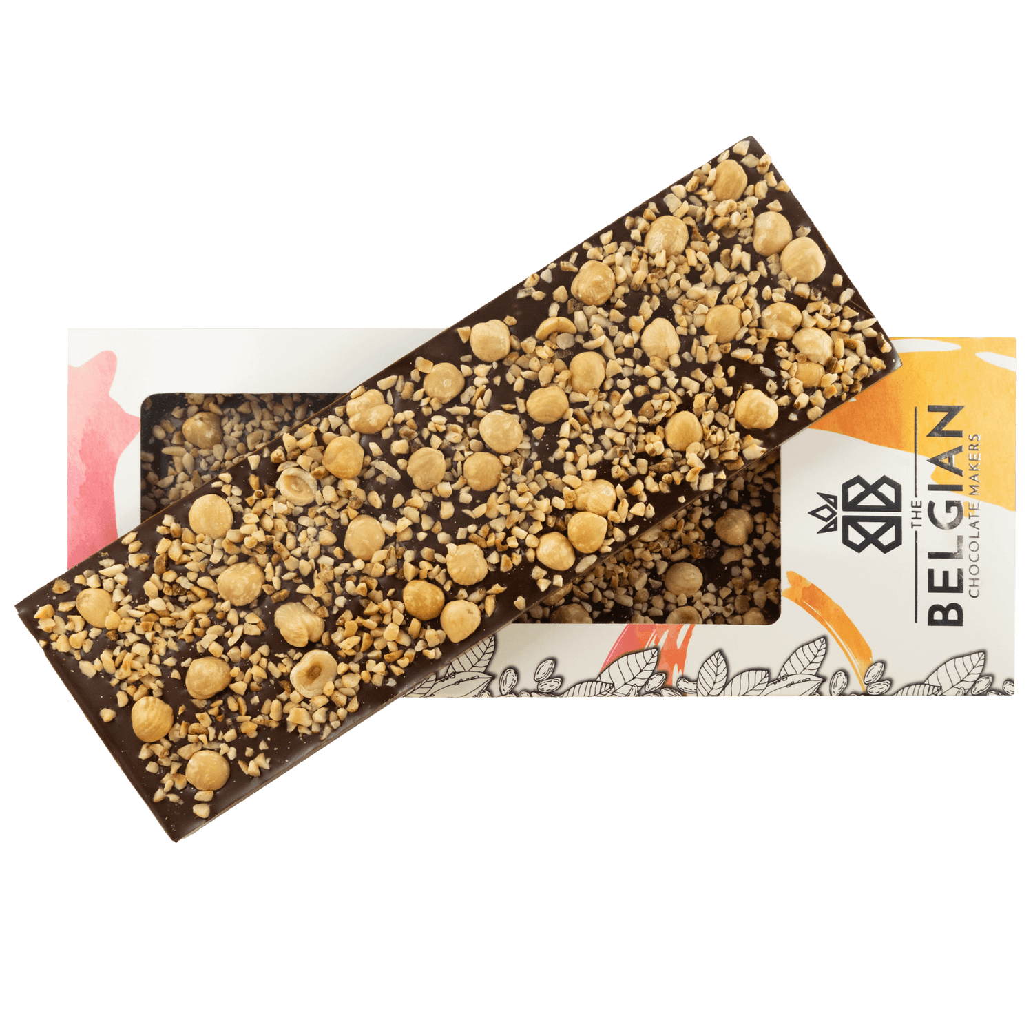 Fantasy dark chocolate bar 375 grs with Piedmont hazelnut chunks 5407008478995 The Belgian Chocolate Makers