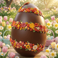 Flowers Easter giant egg milk chocolate 4.5kg 5407008479671 The Belgian Chocolate Makers