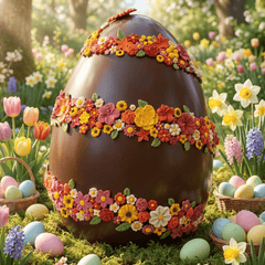 Flowers Easter giant egg milk chocolate 4.5kg 5407008479671 The Belgian Chocolate Makers
