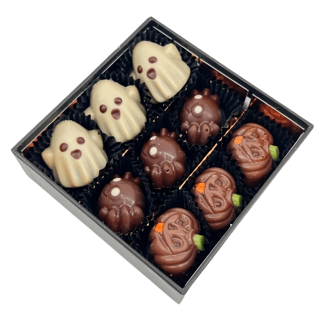 Halloween box of 9 Belgian pralines 135g 5407008470173 The Belgian Chocolate Makers