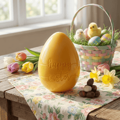 Happy Easter white chocolate egg 450g 5407008478216 The Belgian Chocolate Makers