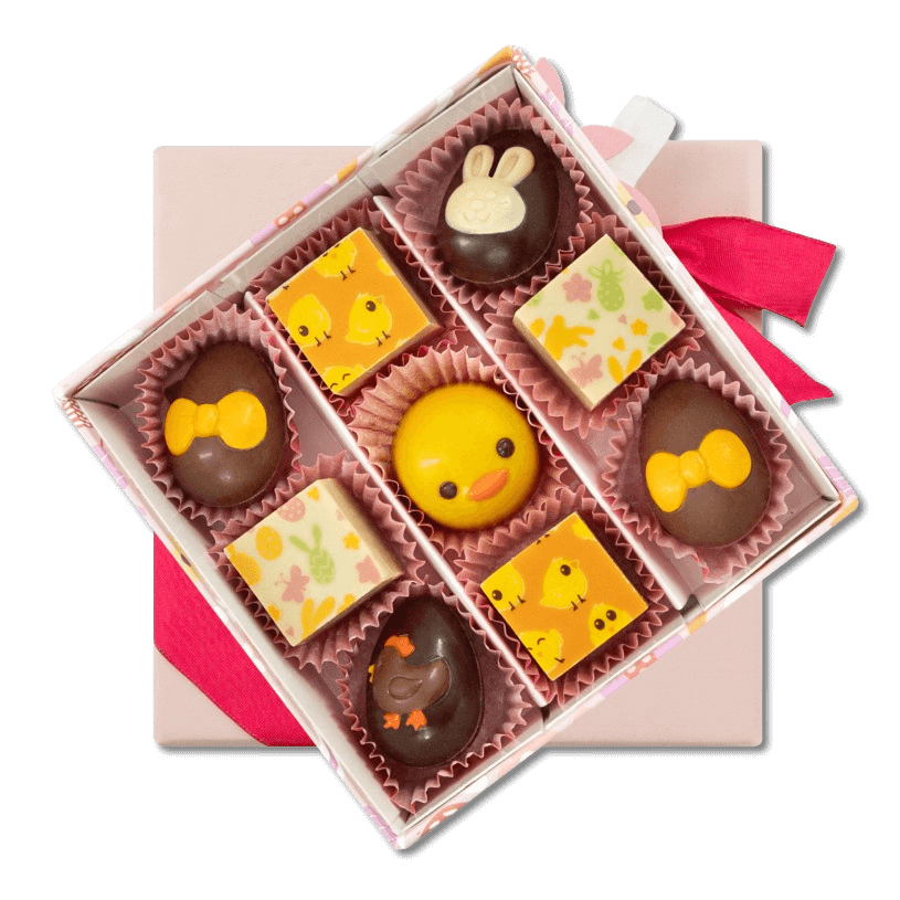 Looping box of 9 Easter pralines 135g 5407008478810 The Belgian Chocolate Makers