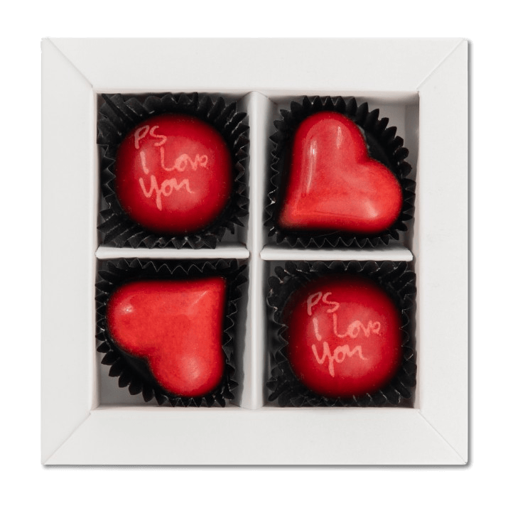 Love box of 4 Belgian pralines 50g 5407008478735 The Belgian Chocolate Makers