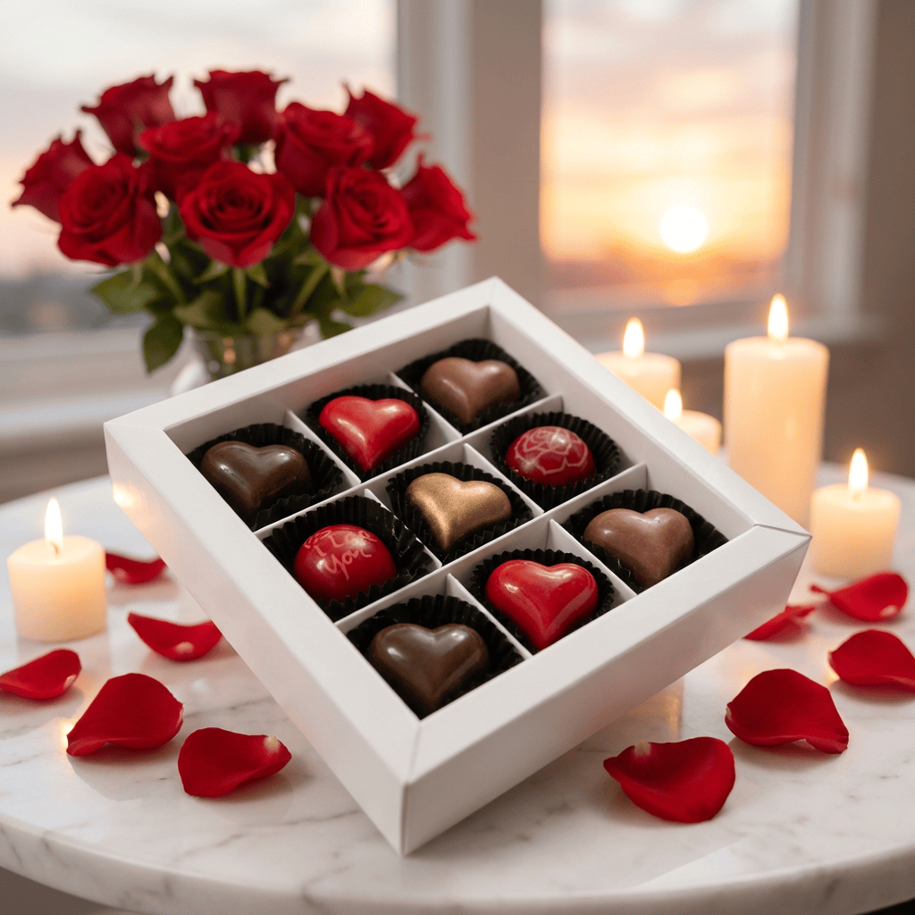 Love box of 9 Belgian pralines 135g 5407008470081 The Belgian Chocolate Makers