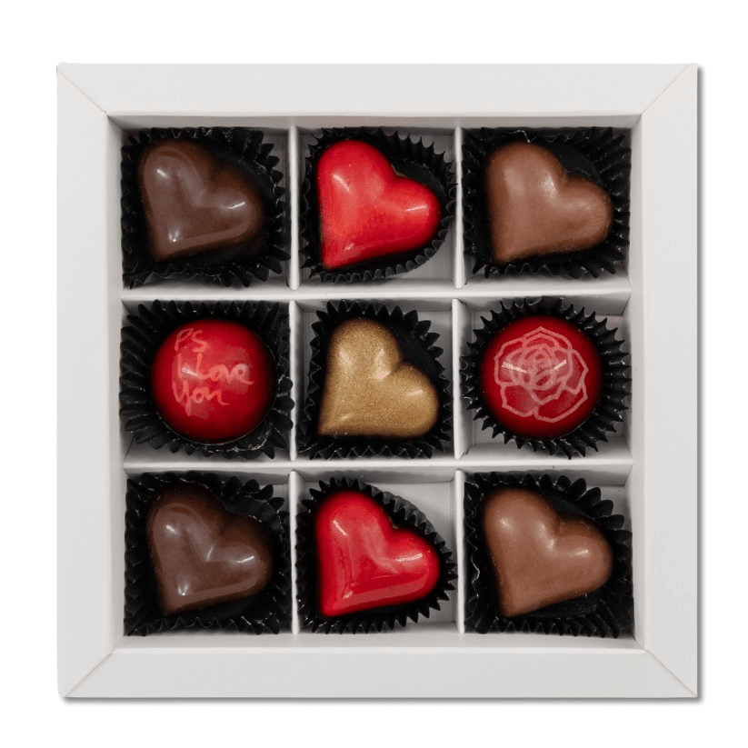 Love box of 9 Belgian pralines 135g 5407008470081 The Belgian Chocolate Makers