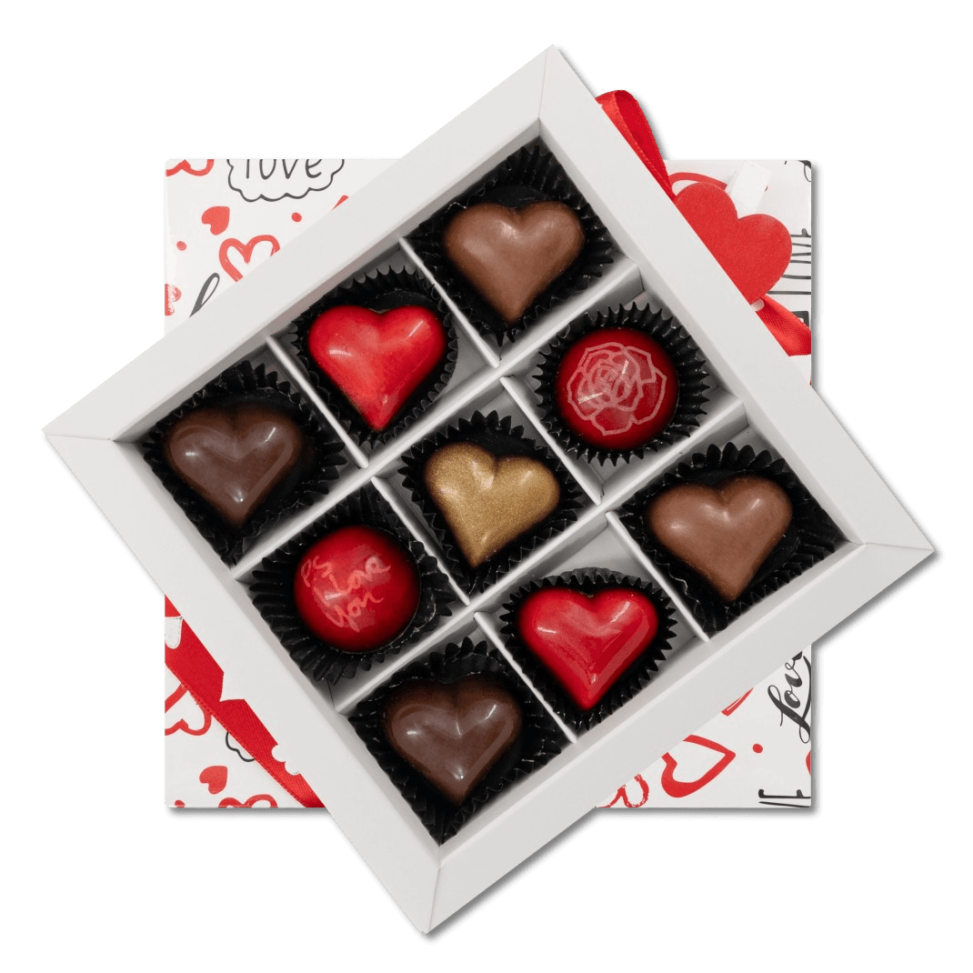 Love box of 9 Belgian pralines 135g 5407008470081 The Belgian Chocolate Makers